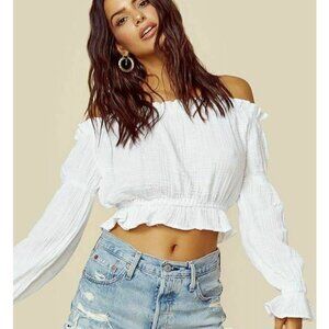 New Blue Life Marisol Top XS White Off Shoulder